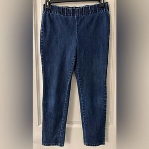 Soft Surroundings Mirror Lake Medium Blue Wash Denim Pull-On Ankle Jeans